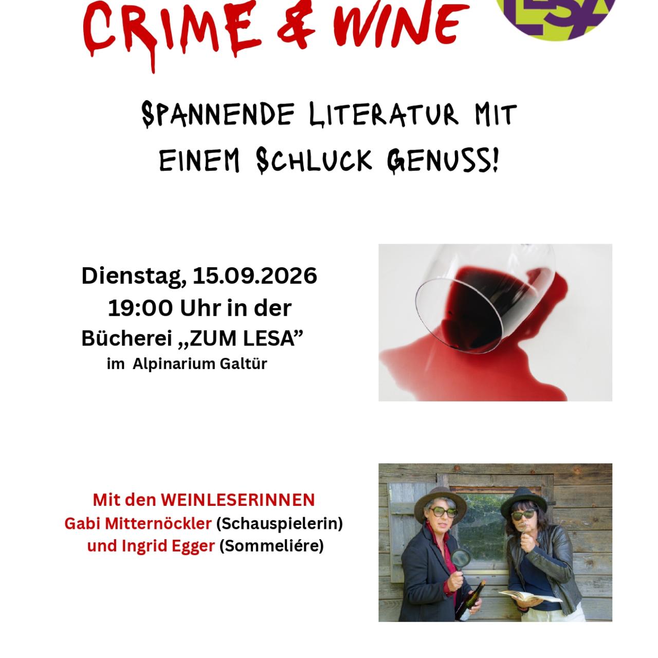 Krimi Lesung mit Weinverkostung